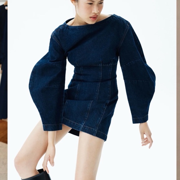 NWT Meshki Cosmala
Denim Long Sleeve Mini Dress - Indigo Blue - Picture 2 of 6